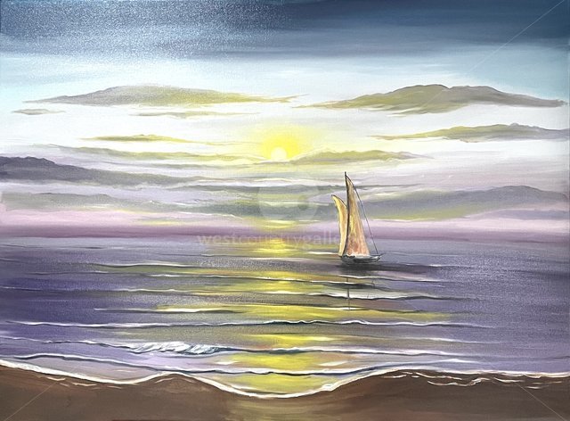 Image of Sailing Across The Sunset Waters